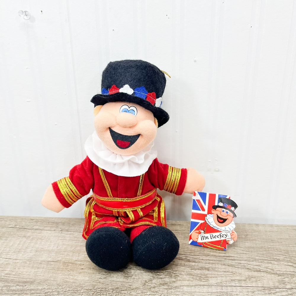 Cheerful Chums Mr Beefey Beefeater Plush London Souvenir Soft Toy Red Gold 10in